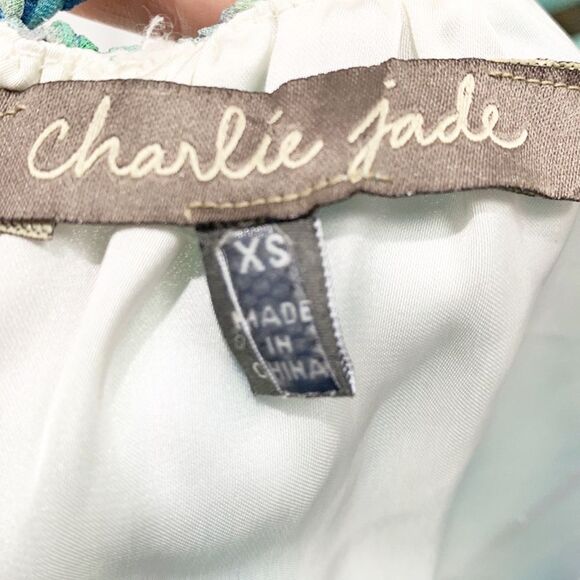 Anthropologie’s Charlie Jade Purple and Turquoise Tie Dye 100% Silk Dress XS - Picture 10 of 13